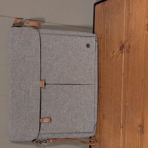 Gray and Tan Lap Top Bag